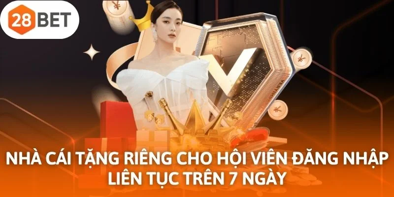Nhà cái sẽ tặng riêng cho những hội viên có thời gian đăng nhập liên tục trên 7 ngày